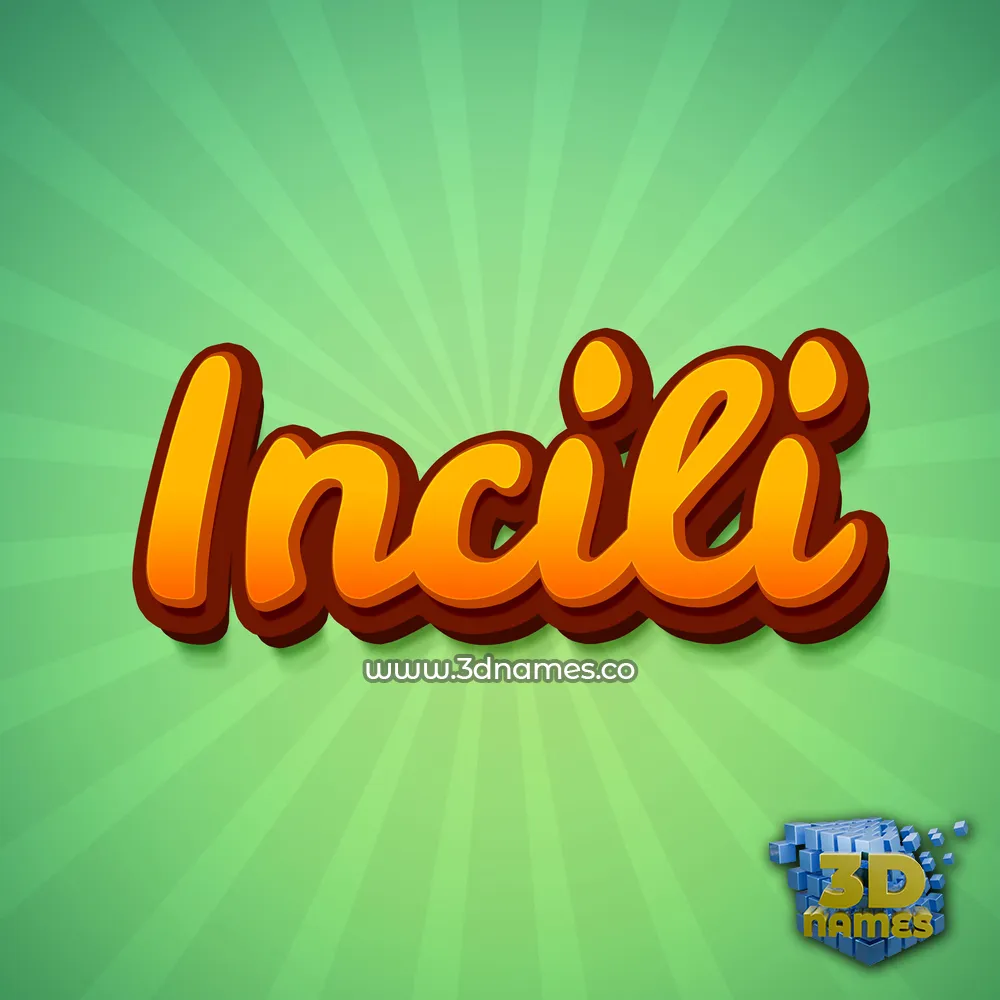 incili in Green Rays style - 3D name wallpaper