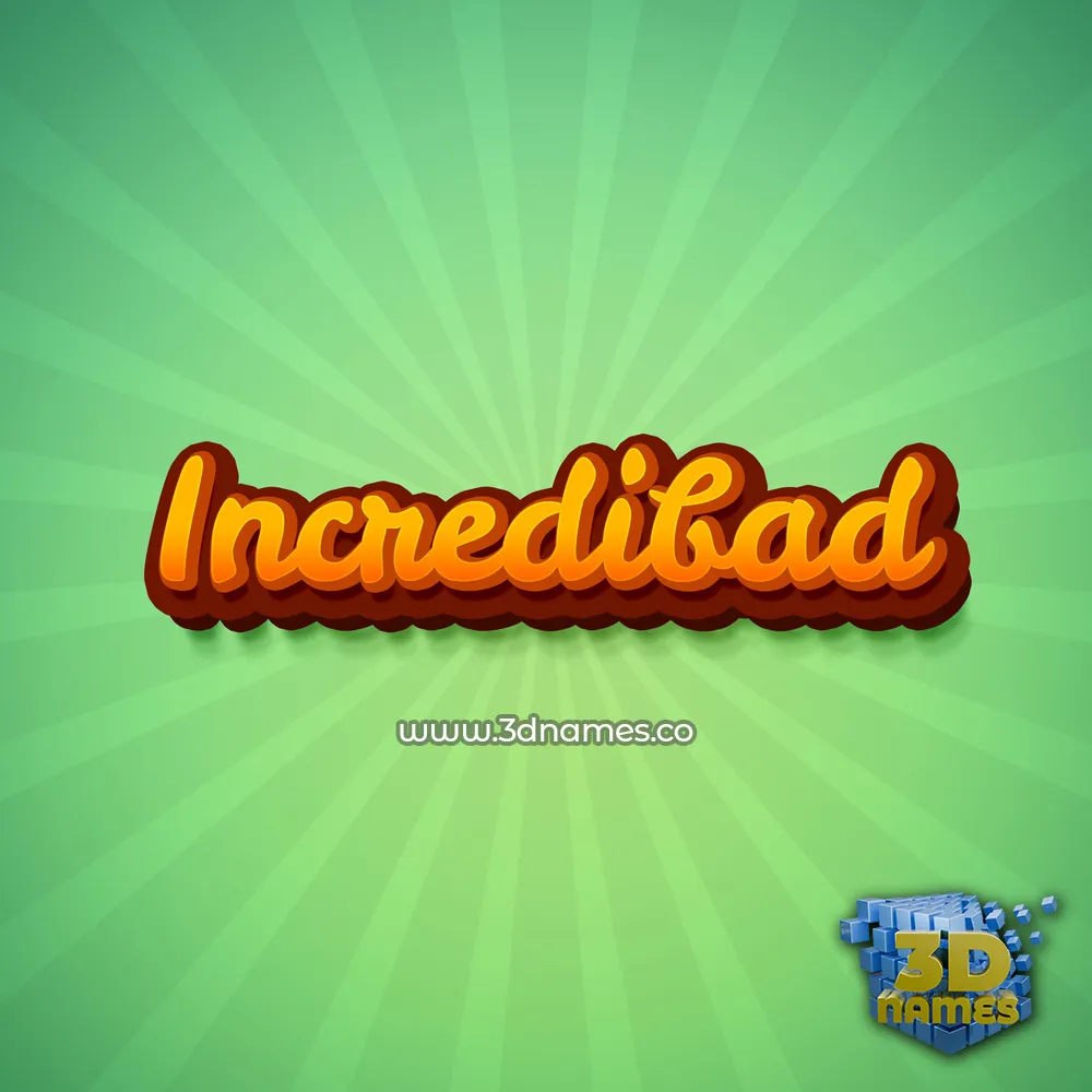 incredibad in Green Rays style - 3D name wallpaper