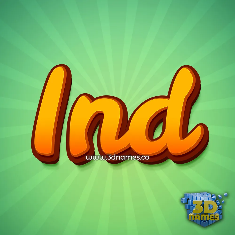 ind in Green Rays style - 3D name wallpaper