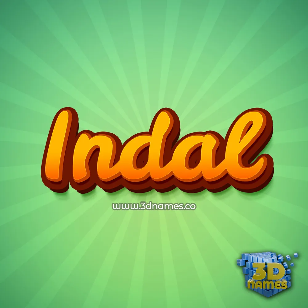 indal in Green Rays style - 3D name wallpaper