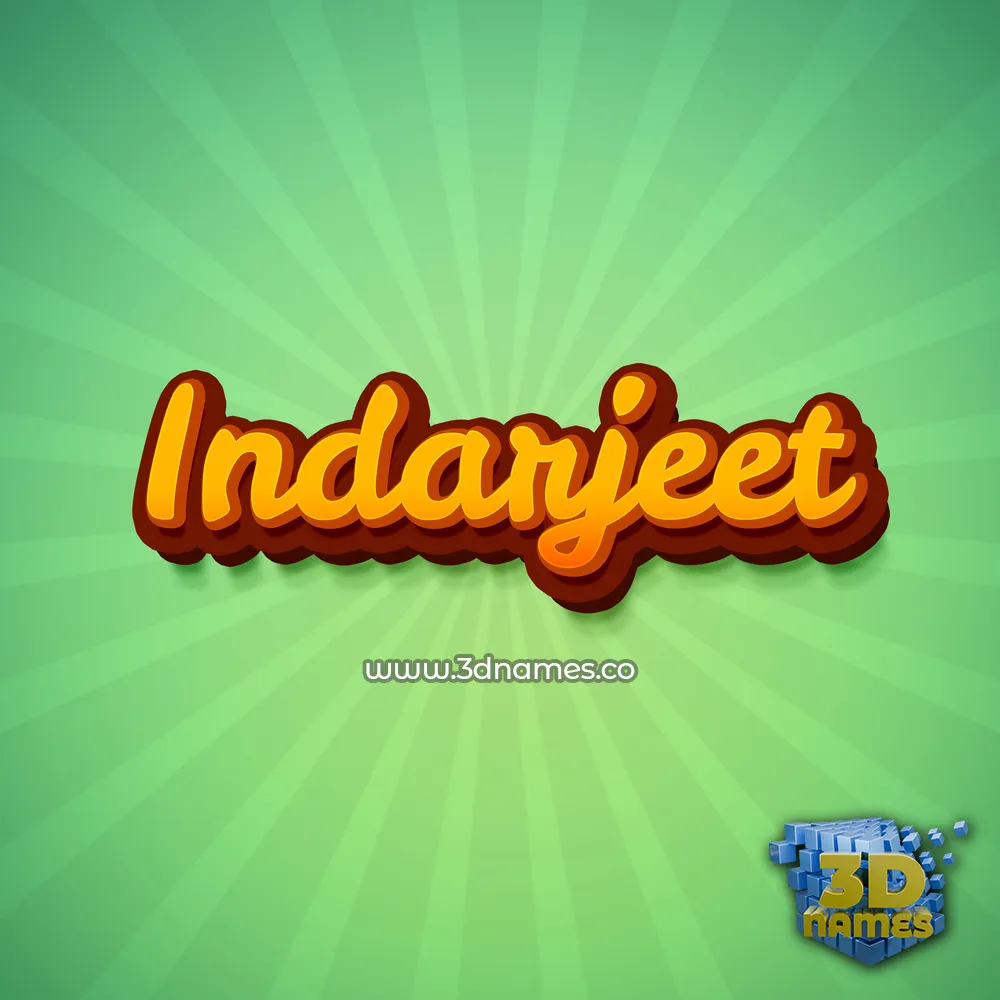 indarjeet in Green Rays style - 3D name wallpaper