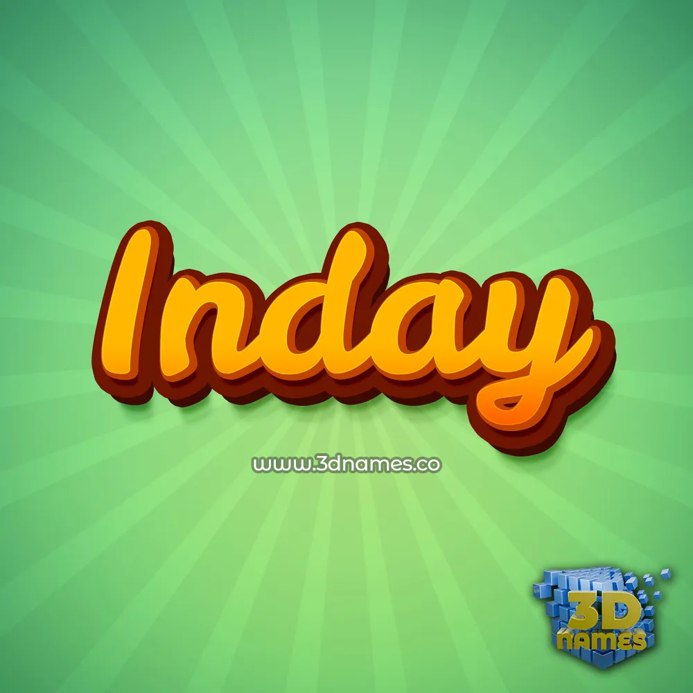inday in Green Rays style - 3D name wallpaper