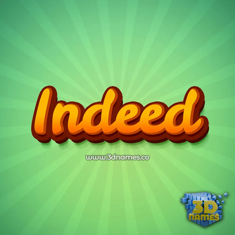 indeed in Green Rays style - 3D name wallpaper