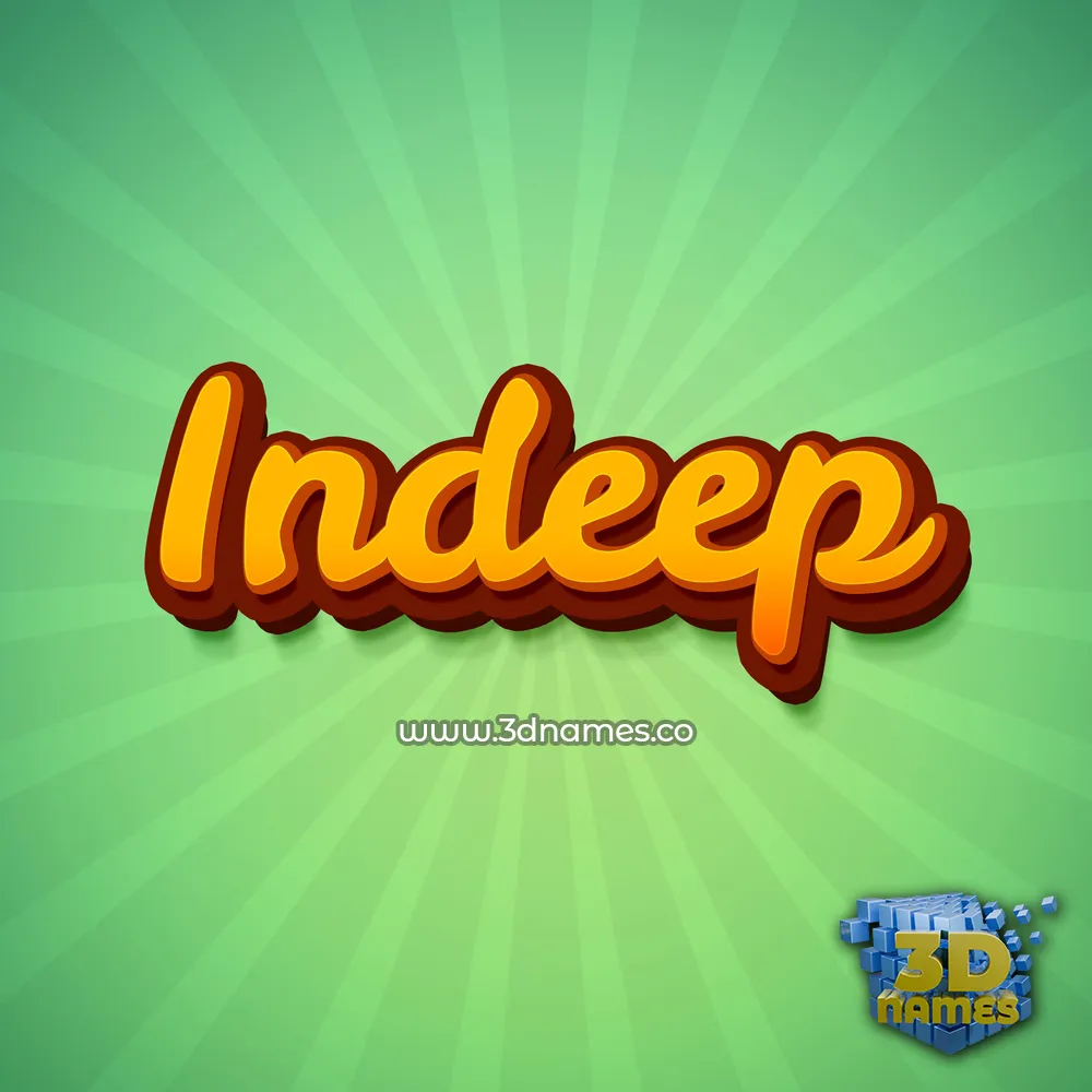 indeep in Green Rays style - 3D name wallpaper