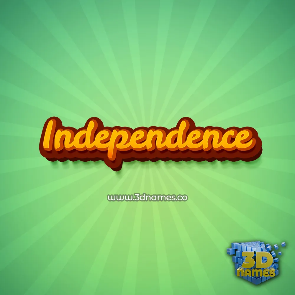 independence in Green Rays style - 3D name wallpaper