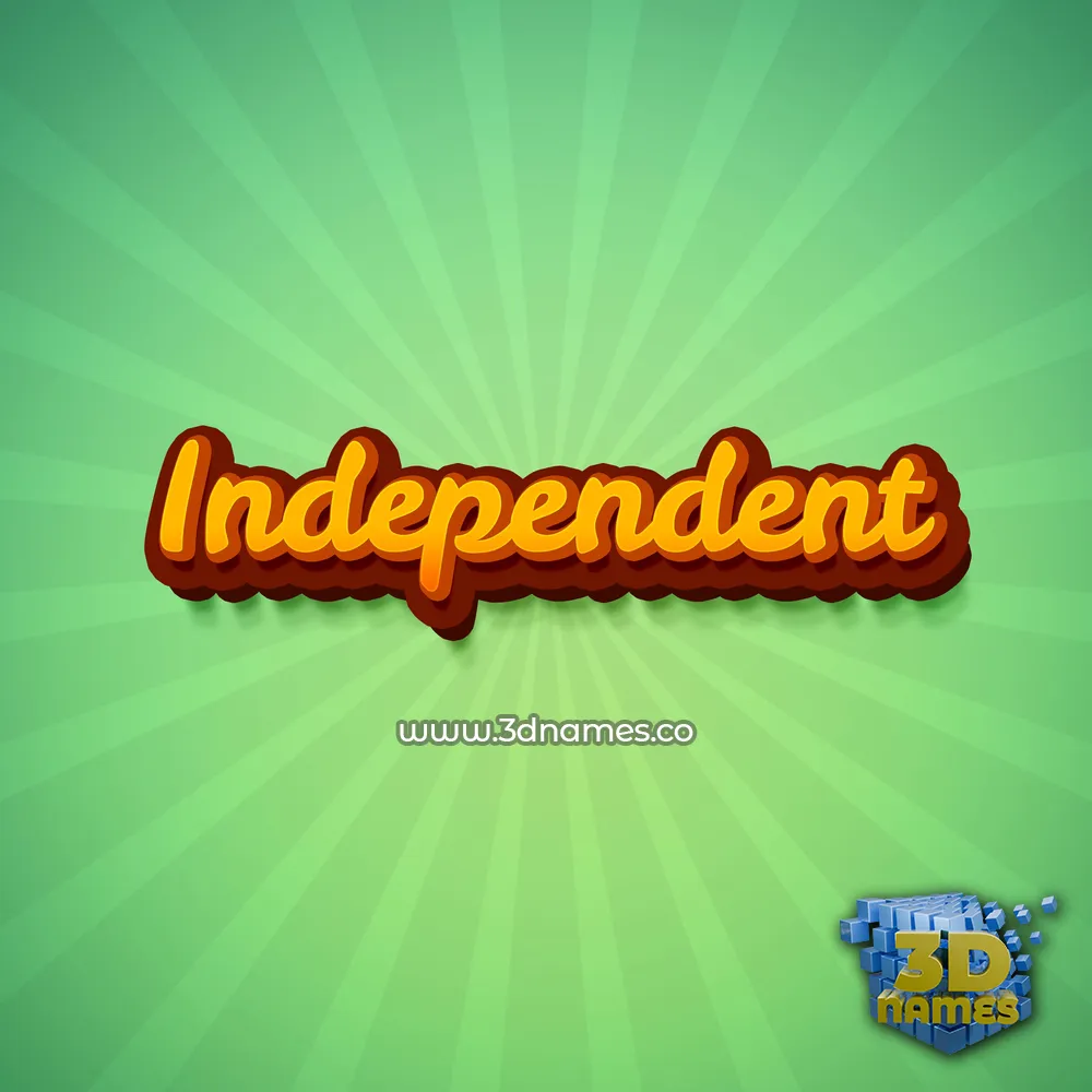 independent in Green Rays style - 3D name wallpaper