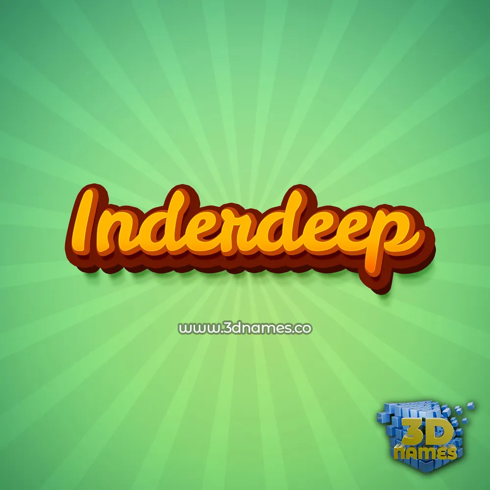 inderdeep in Green Rays style - 3D name wallpaper