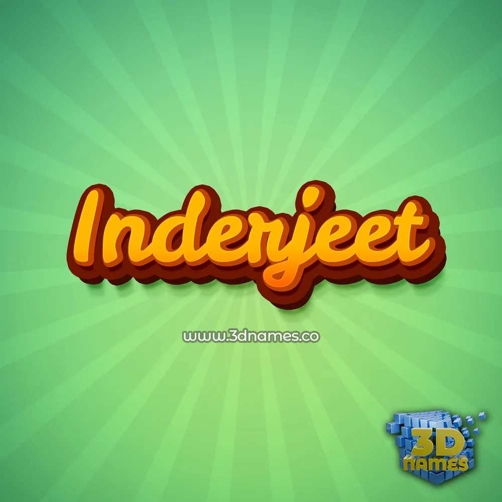 inderjeet in Green Rays style - 3D name wallpaper