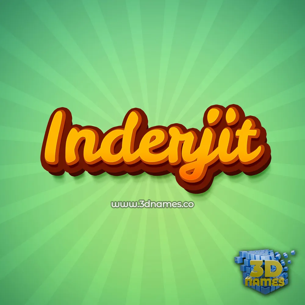 inderjit in Green Rays style - 3D name wallpaper