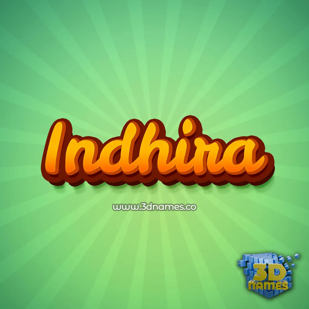 indhira in Green Rays style - 3D name wallpaper