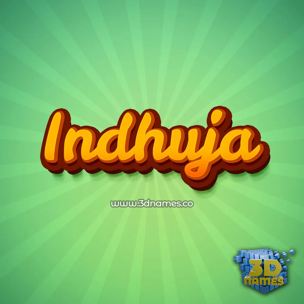 indhuja in Green Rays style - 3D name wallpaper