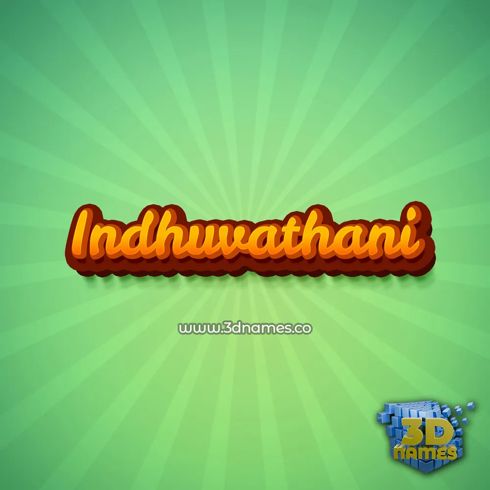 indhuvathani in Green Rays style - 3D name wallpaper