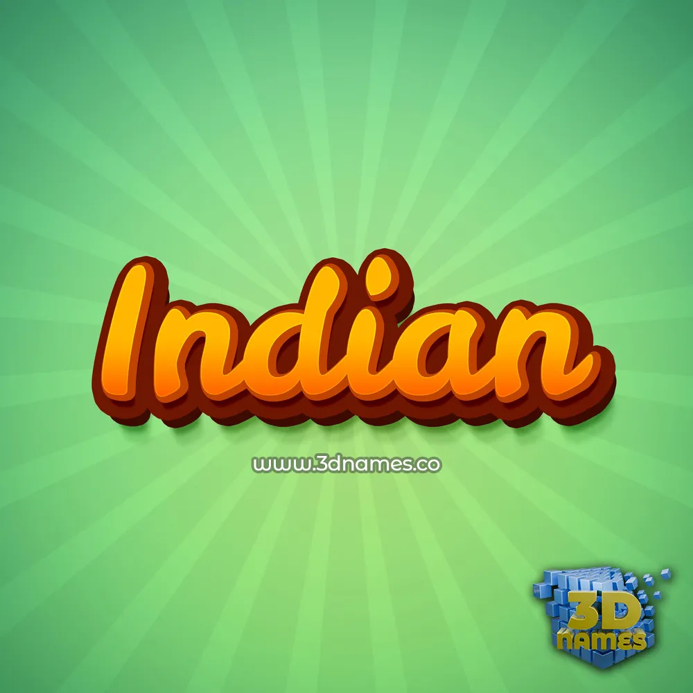 indian in Green Rays style - 3D name wallpaper