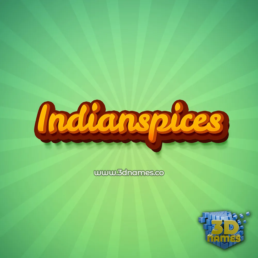 indianspices in Green Rays style - 3D name wallpaper