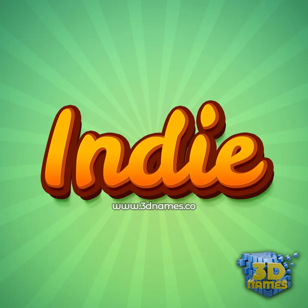 indie in Green Rays style - 3D name wallpaper