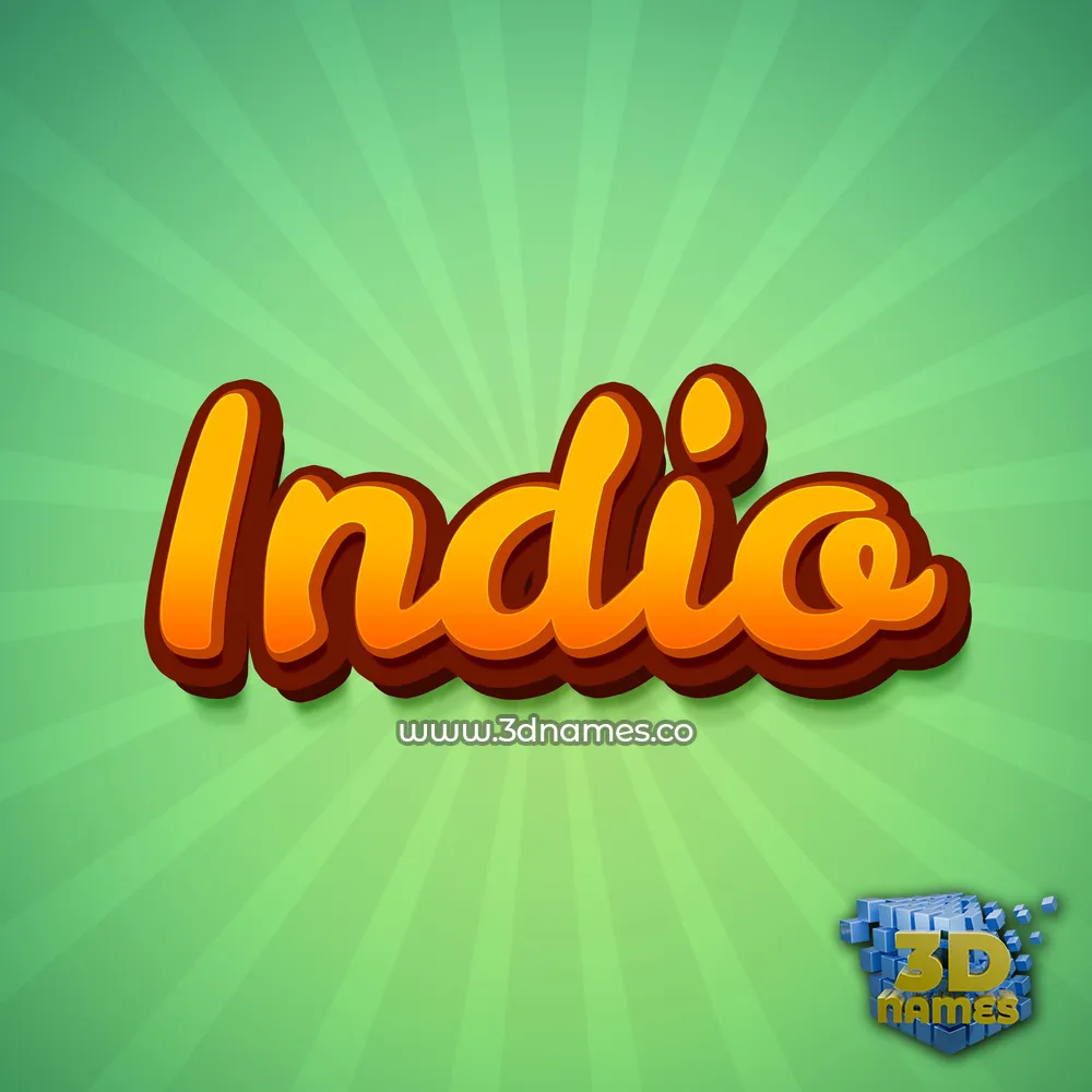 indio in Green Rays style - 3D name wallpaper