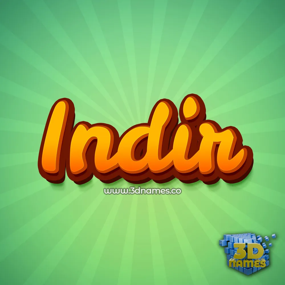 indir in Green Rays style - 3D name wallpaper