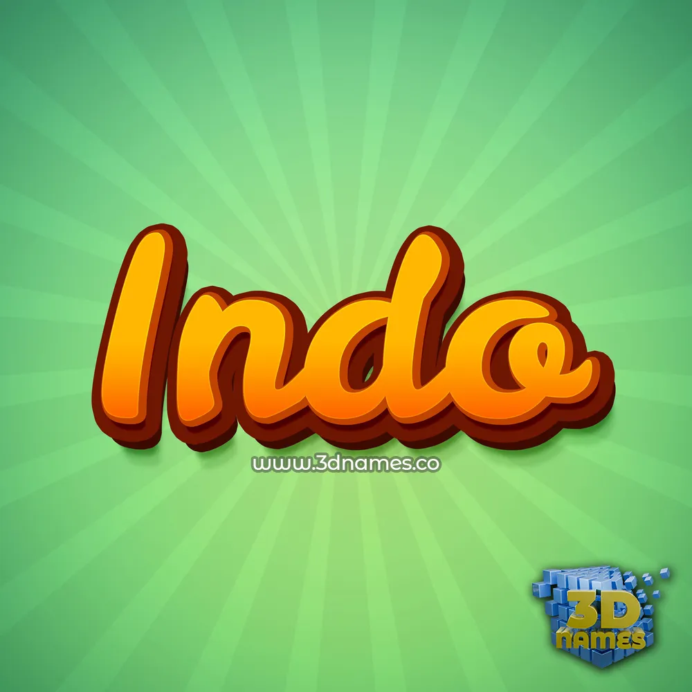 indo in Green Rays style - 3D name wallpaper