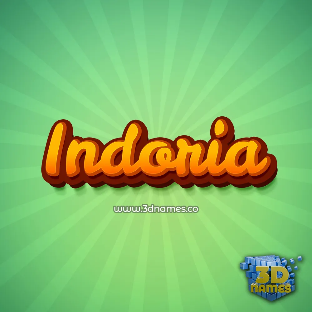 indoria in Green Rays style - 3D name wallpaper