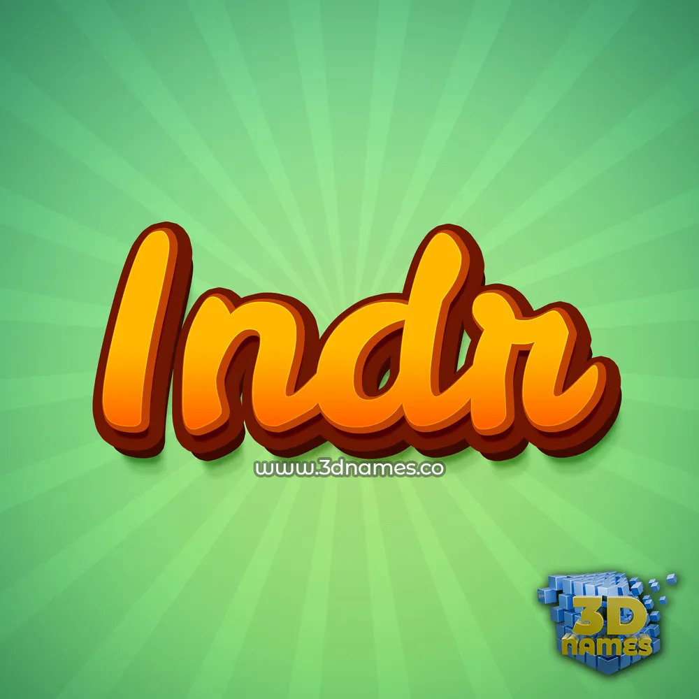indr in Green Rays style - 3D name wallpaper