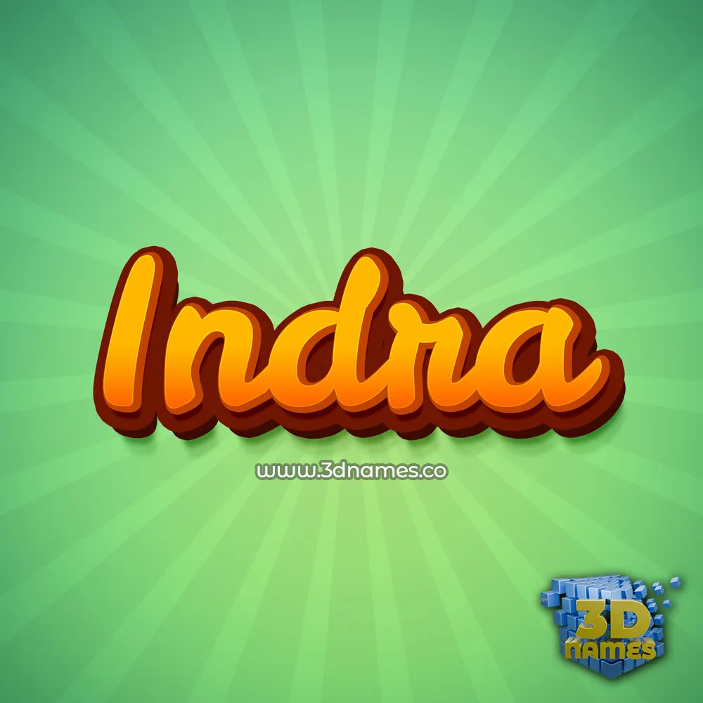 indra in Green Rays style - 3D name wallpaper