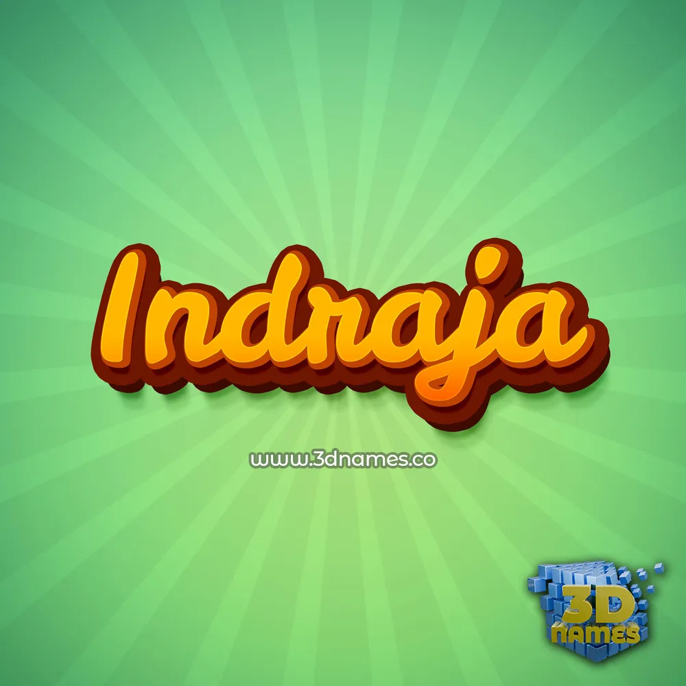 indraja in Green Rays style - 3D name wallpaper
