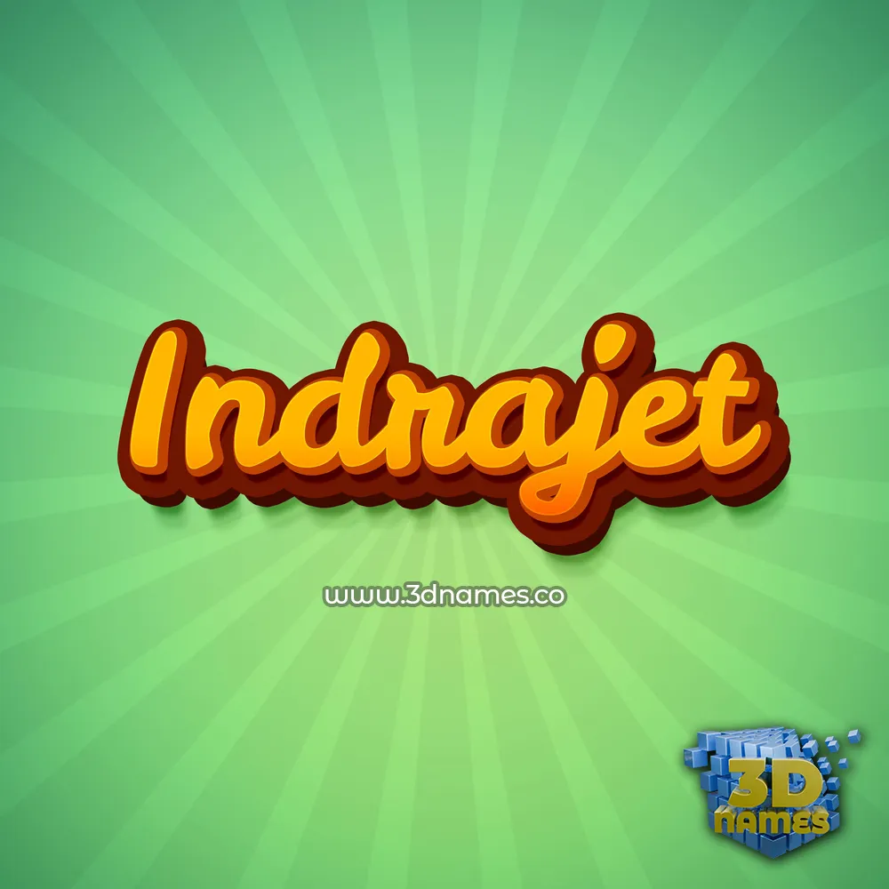 indrajet in Green Rays style - 3D name wallpaper