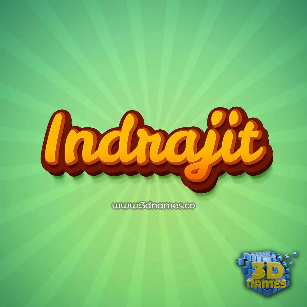 indrajit in Green Rays style - 3D name wallpaper