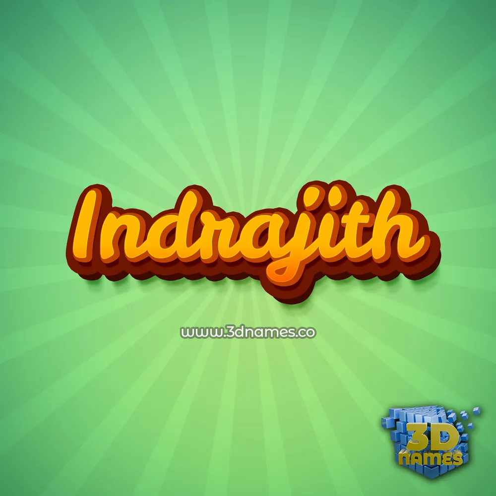 indrajith in Green Rays style - 3D name wallpaper