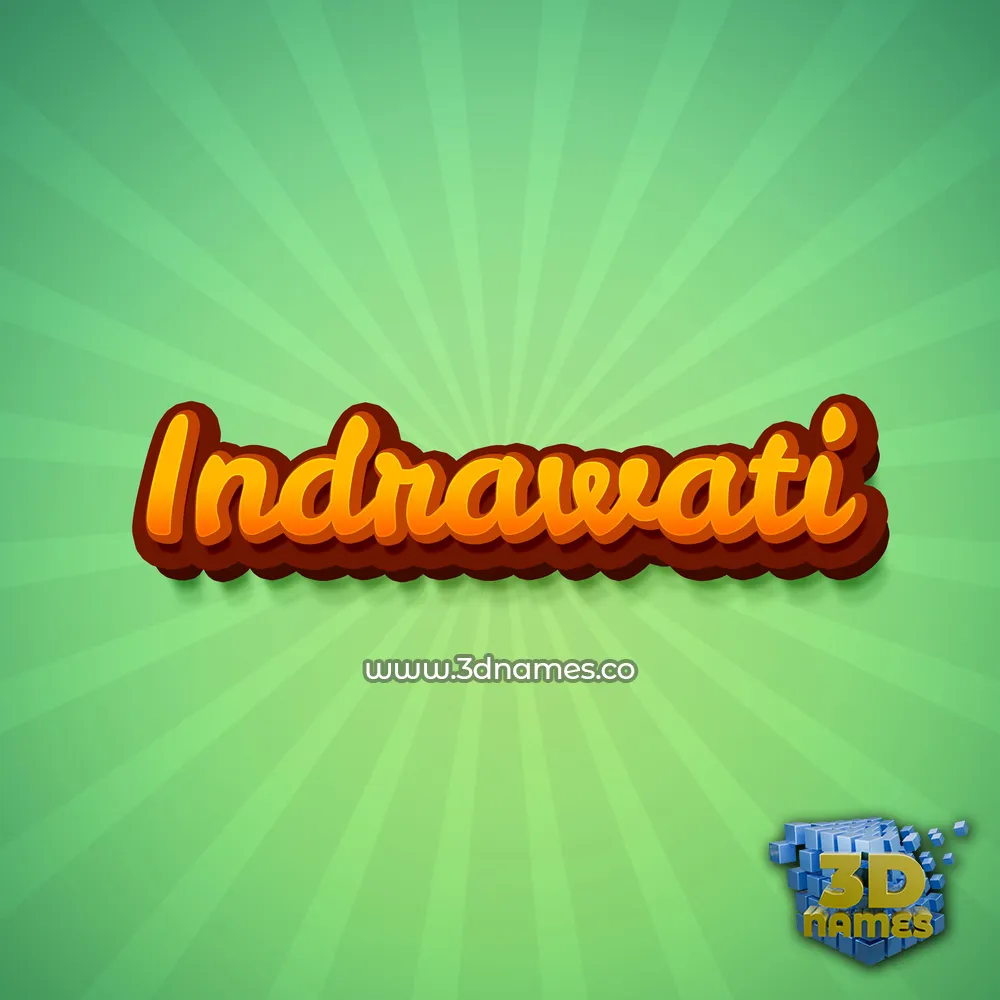 indrawati in Green Rays style - 3D name wallpaper