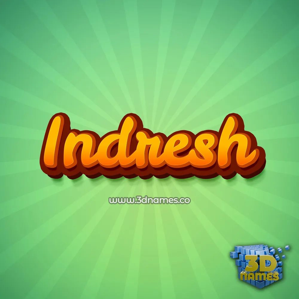 indresh in Green Rays style - 3D name wallpaper