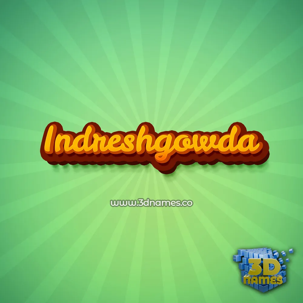 indreshgowda in Green Rays style - 3D name wallpaper