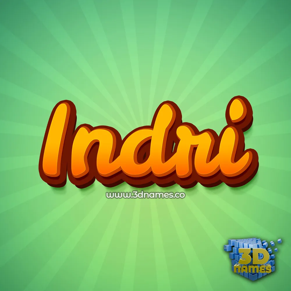 indri in Green Rays style - 3D name wallpaper