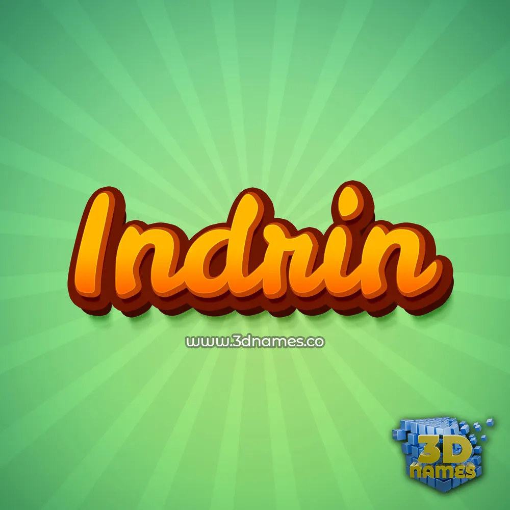 indrin in Green Rays style - 3D name wallpaper