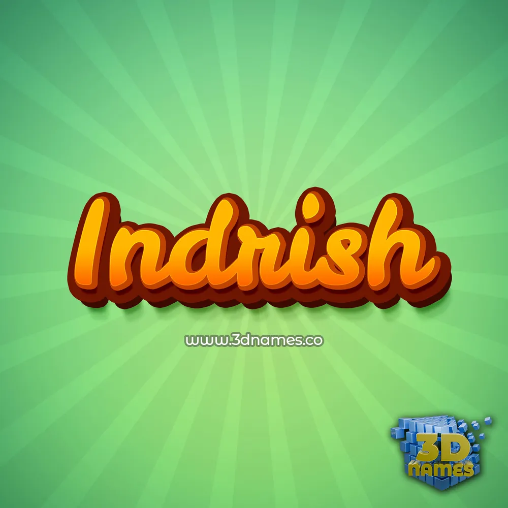 indrish in Green Rays style - 3D name wallpaper