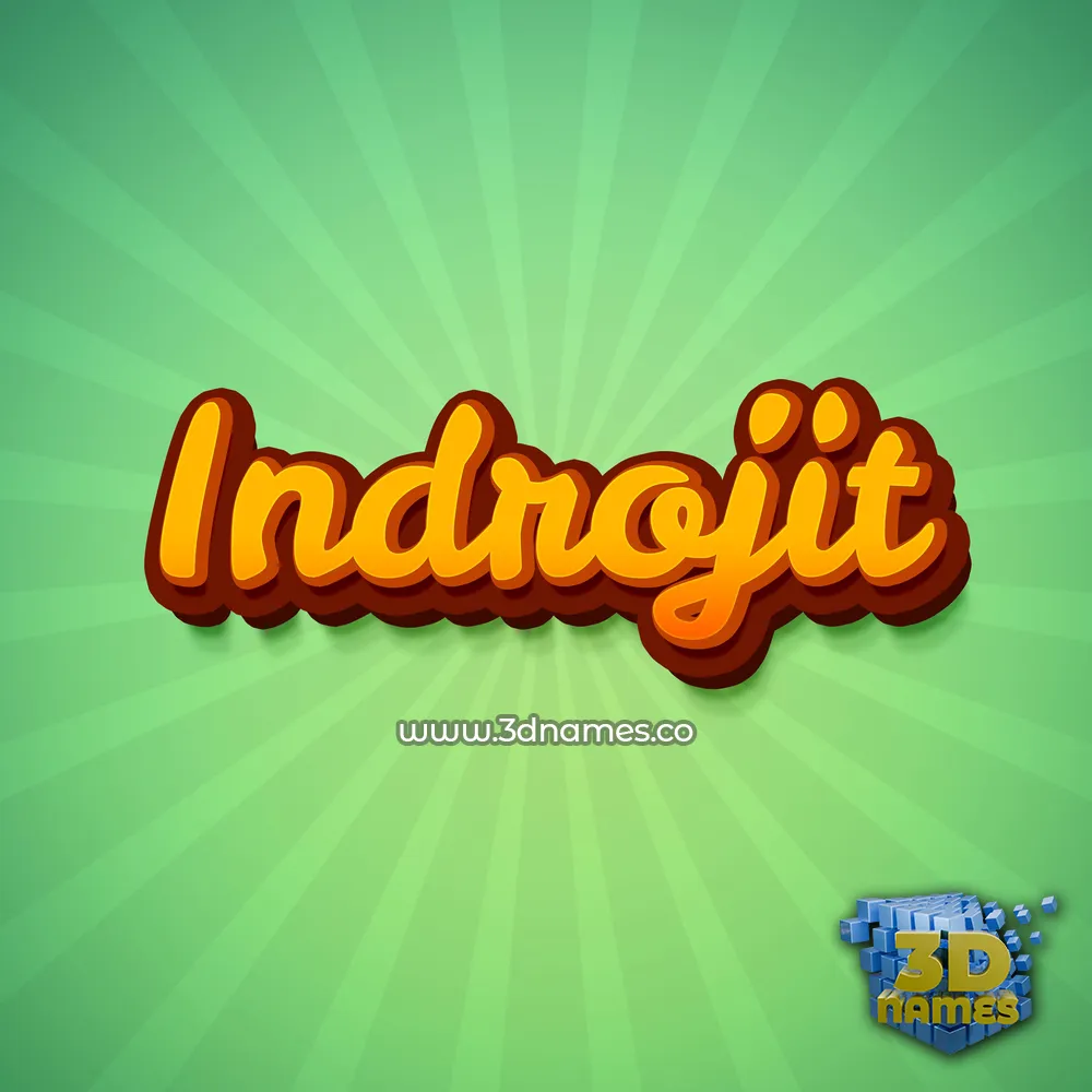 indrojit in Green Rays style - 3D name wallpaper