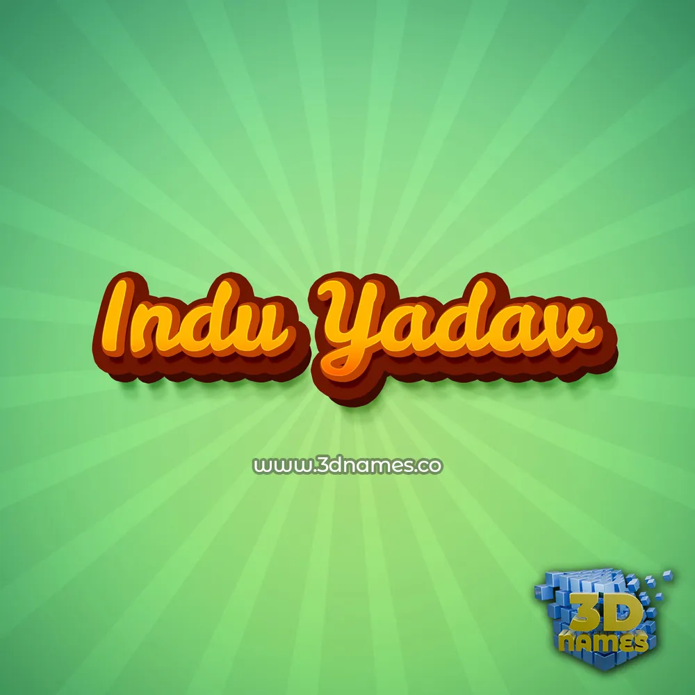 indu yadav in Green Rays style - 3D name wallpaper