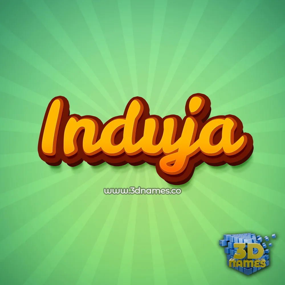 induja in Green Rays style - 3D name wallpaper