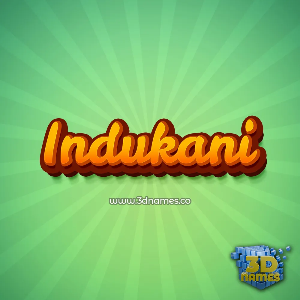 indukani in Green Rays style - 3D name wallpaper