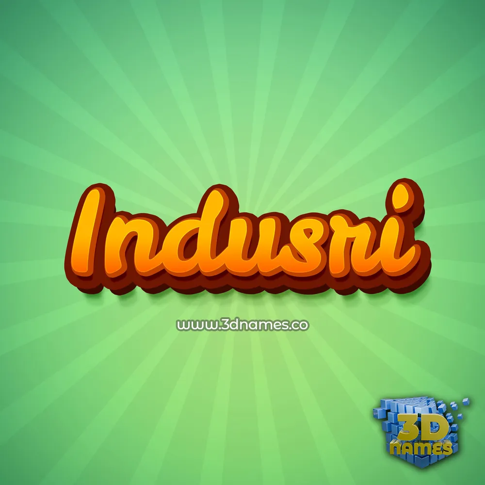 indusri in Green Rays style - 3D name wallpaper