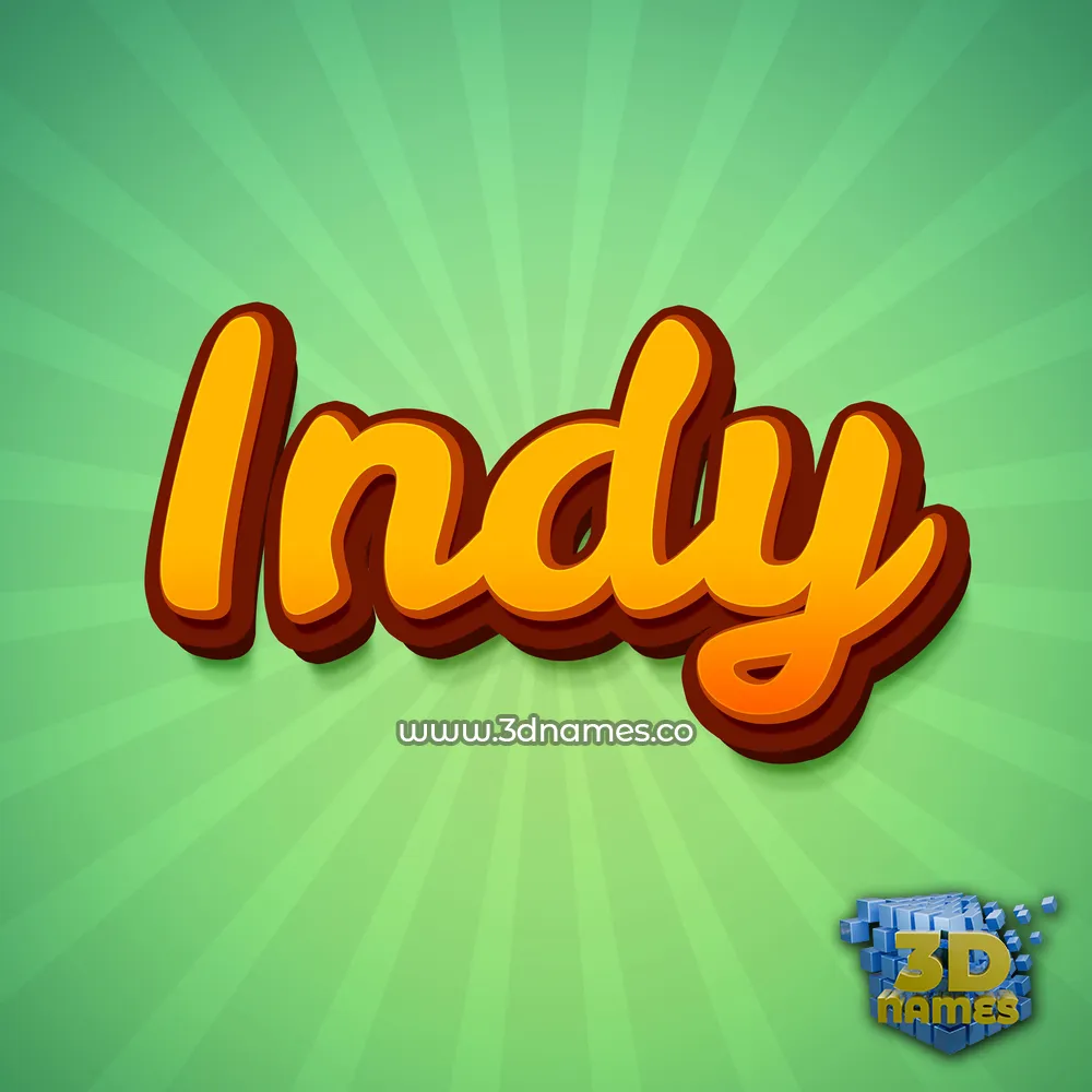 indy in Green Rays style - 3D name wallpaper