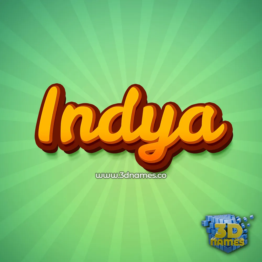 indya in Green Rays style - 3D name wallpaper