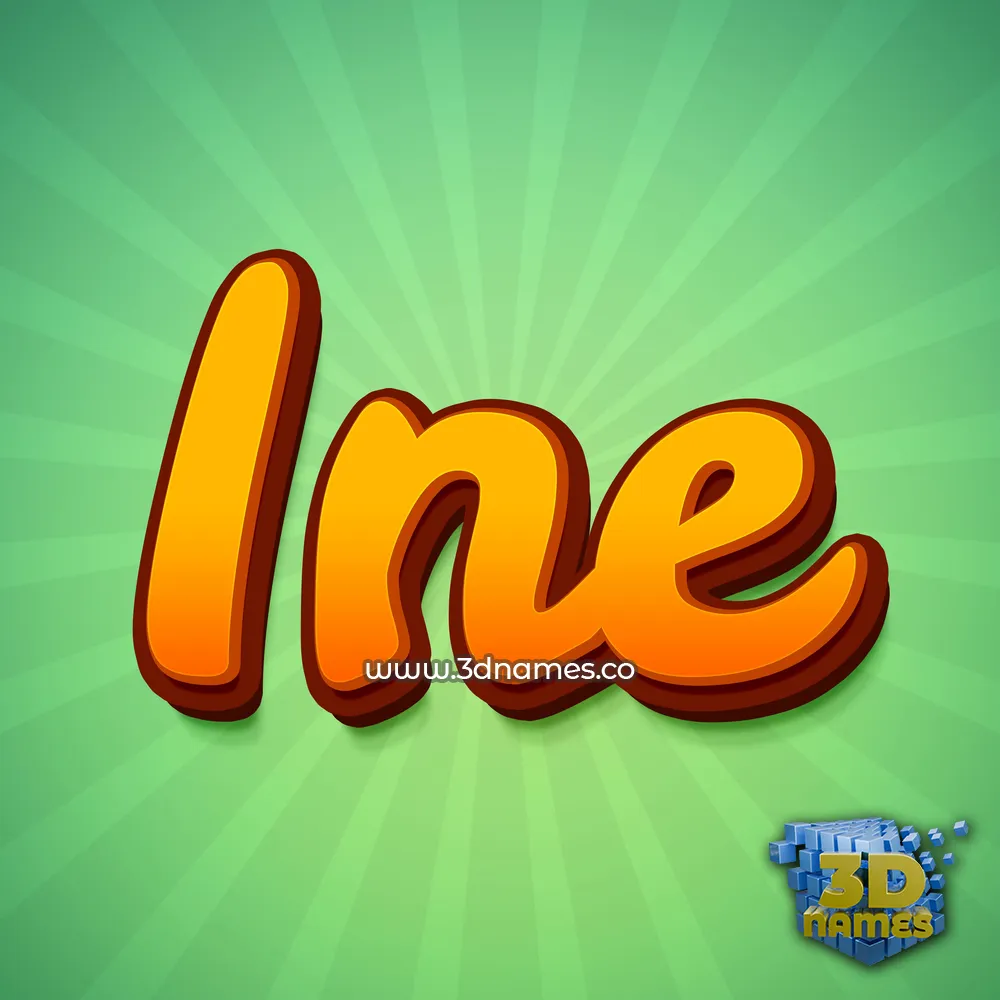 ine in Green Rays style - 3D name wallpaper