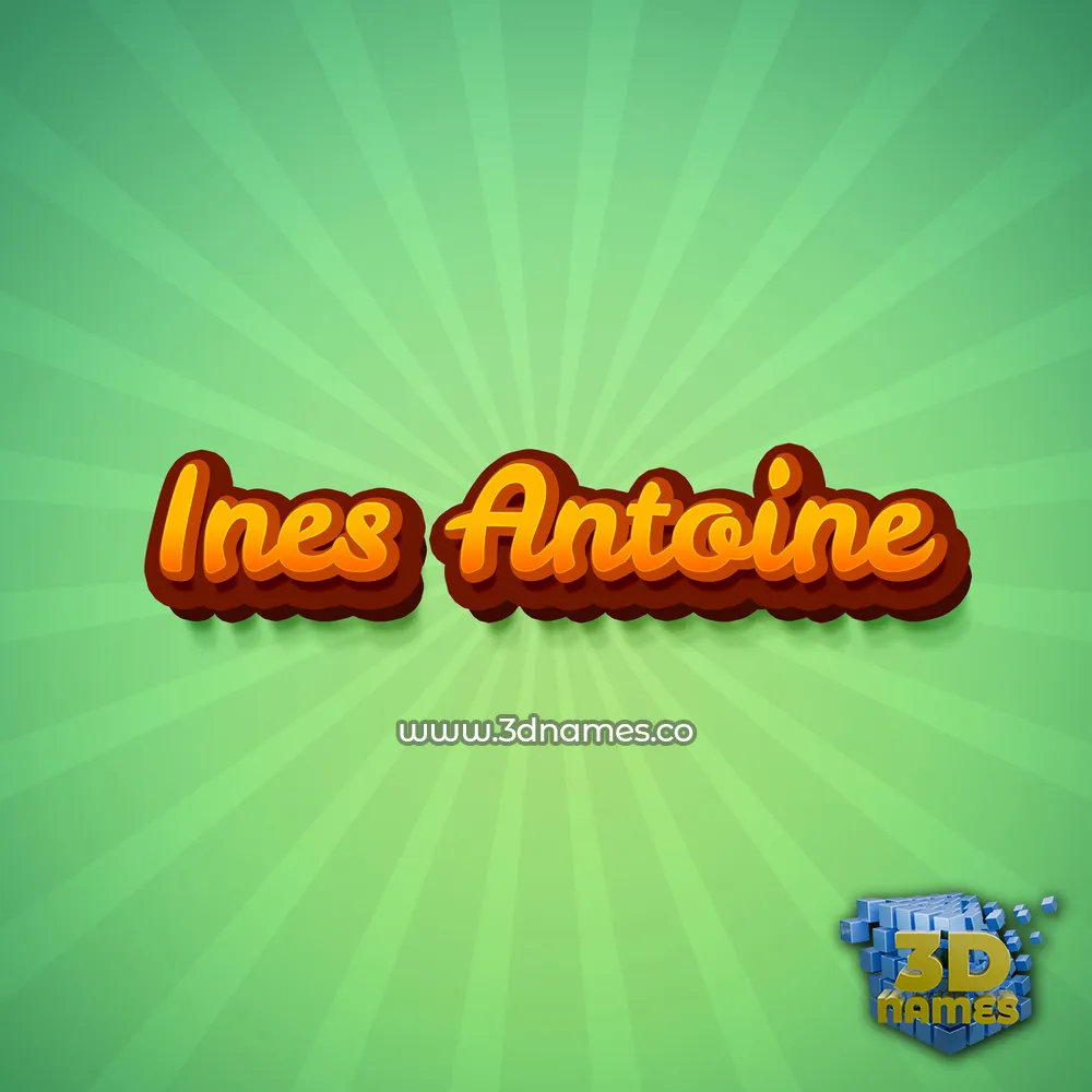 ines antoine in Green Rays style - 3D name wallpaper