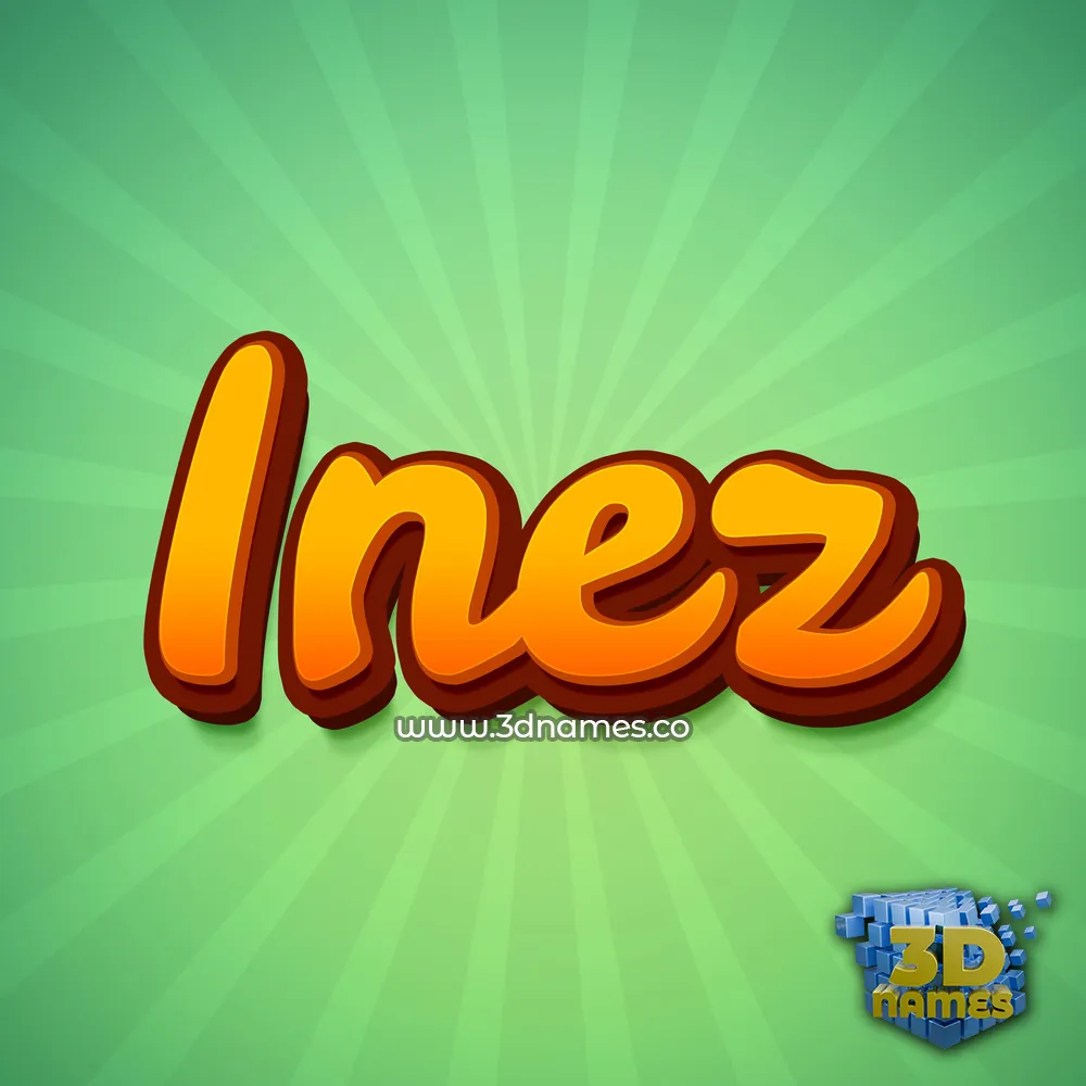 inez in Green Rays style - 3D name wallpaper