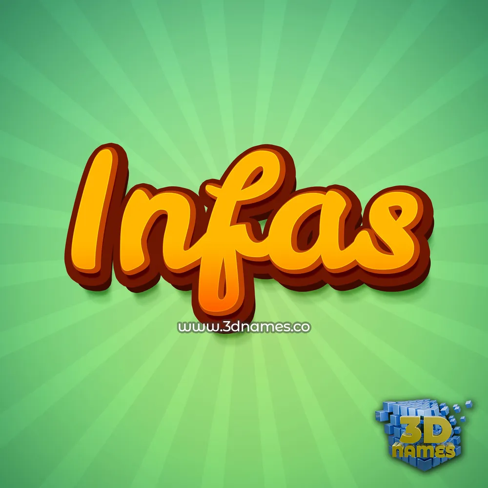 infas in Green Rays style - 3D name wallpaper
