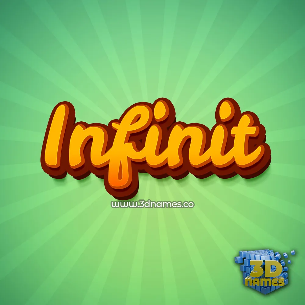 infinit in Green Rays style - 3D name wallpaper