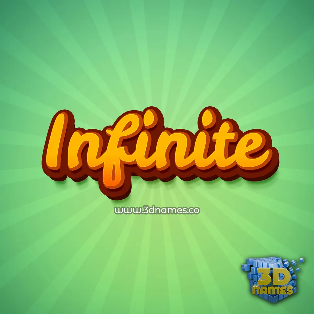 infinite in Green Rays style - 3D name wallpaper