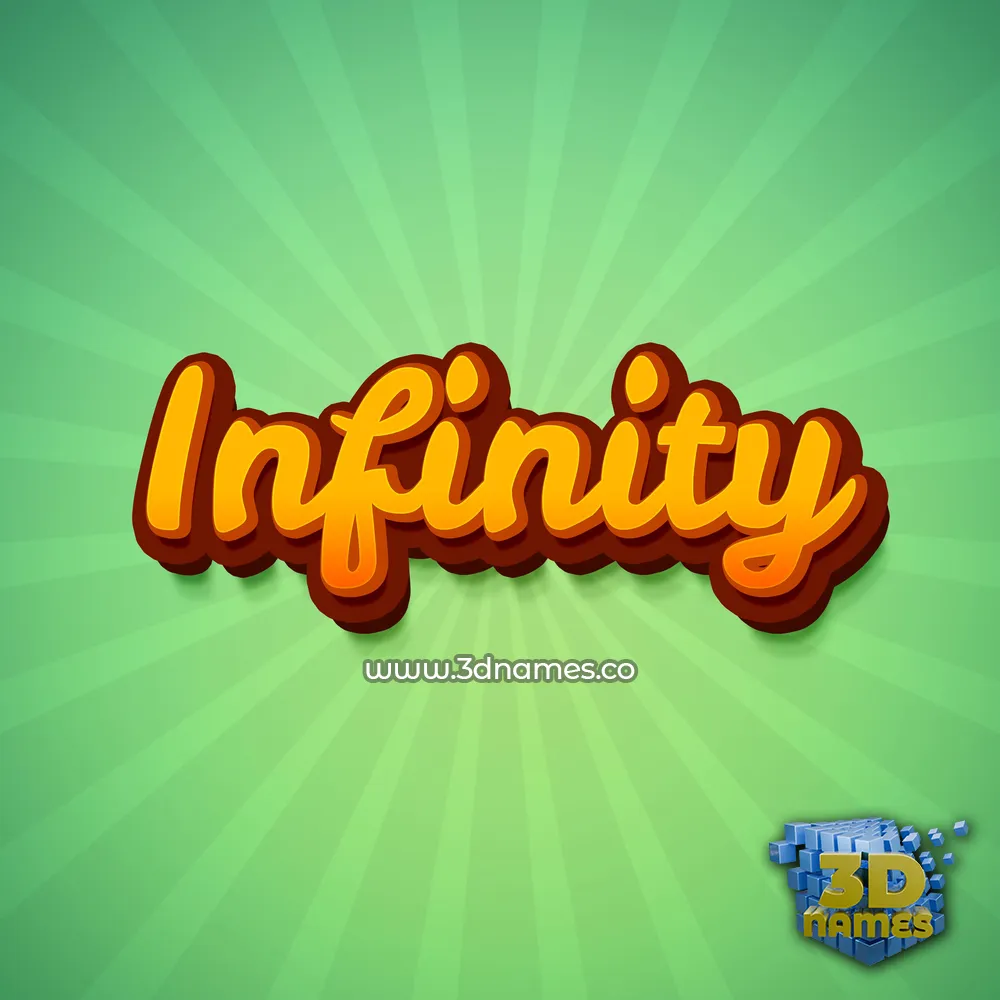 infinity in Green Rays style - 3D name wallpaper