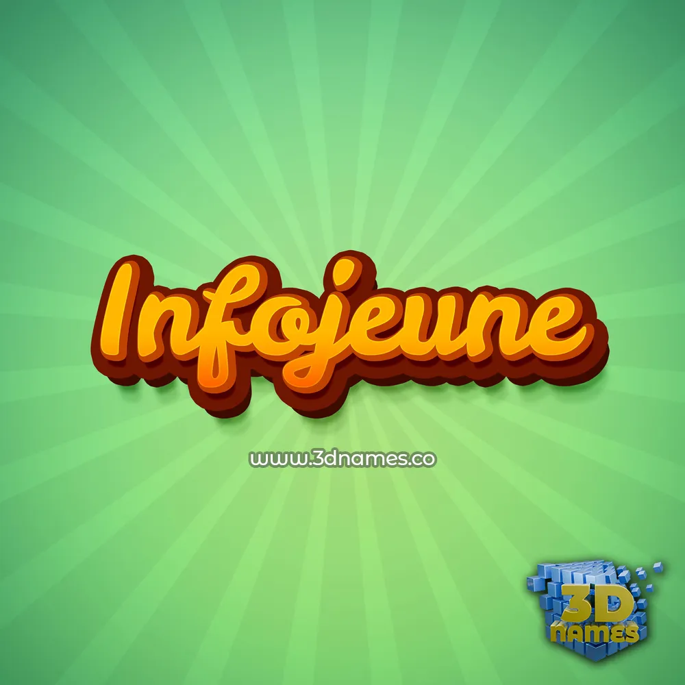 infojeune in Green Rays style - 3D name wallpaper